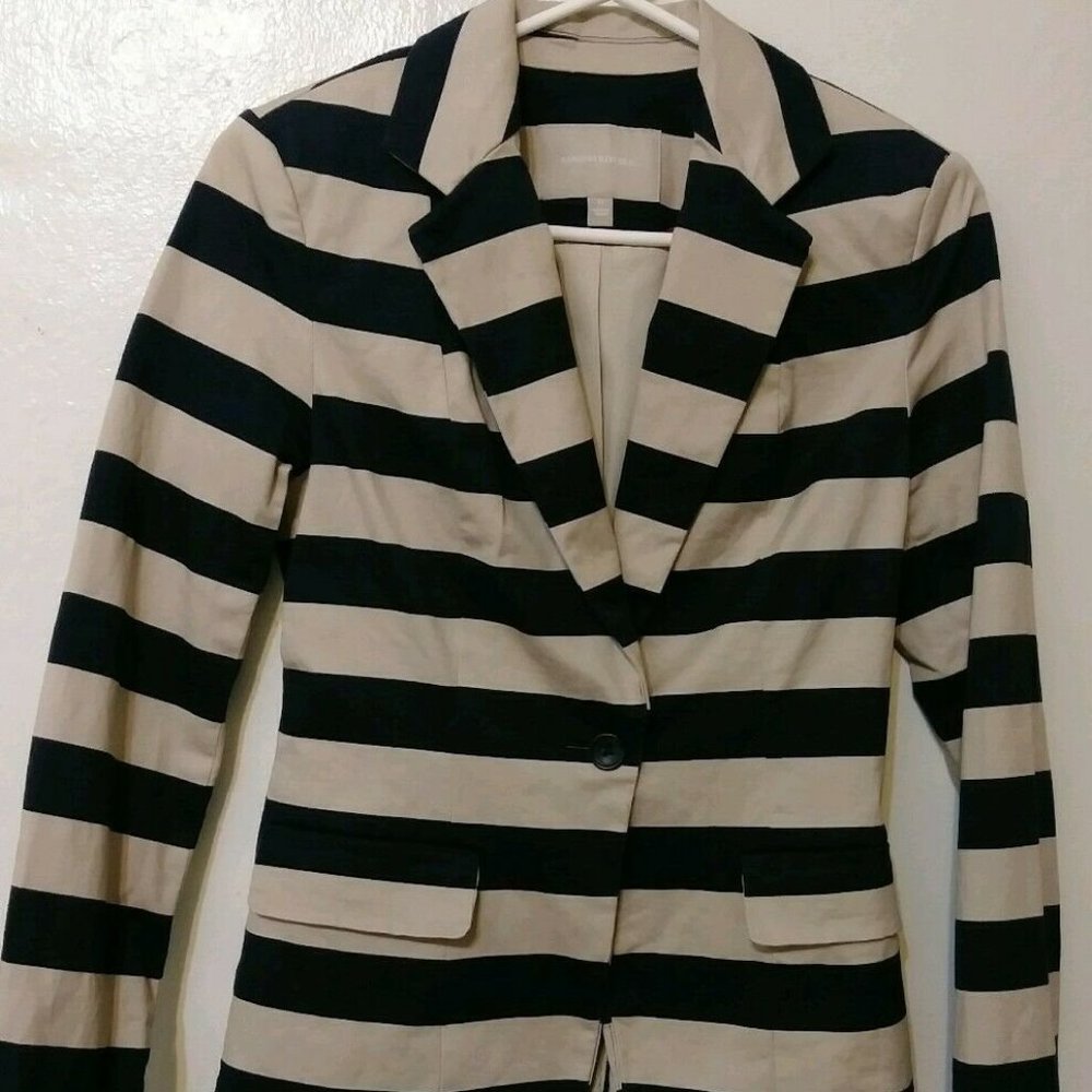 BANANA REPUBLIC Blue Tan Womens Khaki Blazer Sz 0